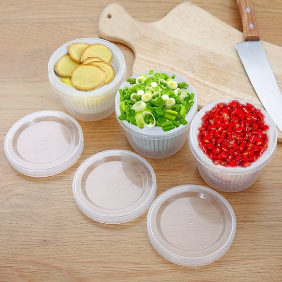 Pebbuoy 3pcs Home Kitchen Double-layer Sealed Onion Fruit Food Drain Storage Box Container