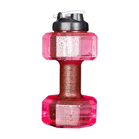Pebbuoy 500/1500/2200/2600ML Dumbbell Sports Water Bottle Clear Portable Arm Strength Training Workout Water Drinking Cup Home Gym Fitness Equipment