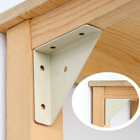 Pebbuoy 5Pcs Corner Brace Brackets Rustproof Corrosion Resistant Simple Installation 90-Degree Triangle Gusset Corner Brace Fasteners