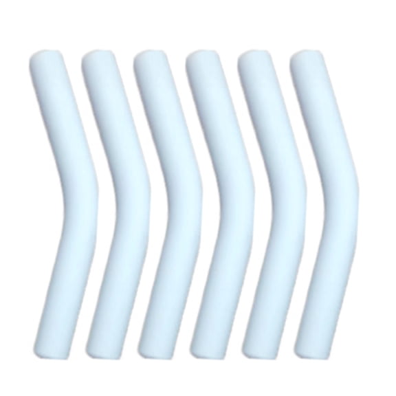 Pebbuoy 6Pcs Silicone Straw Tips Flexible Reusable Food Grade Straw Covers Elbow Straw Replacement Tip for Hydraflow Stainless Steel Straws
