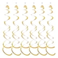 thumbnail image 1 of Pebbuoy 6Pcs Spiral Pendant Party Streamers Hanging Plastic Streamer Spiral Pendant Twin Tail Party Ceiling Foil Swirl Decorations, 1 of 7