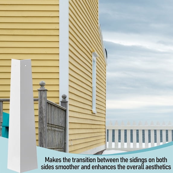 Pebbuoy 8Pcs Aluminum Outside Siding Corner Caps Rustproof Corrosion Resistant High Strength Smooth Siding Aluminum Corner Trim Corner Caps