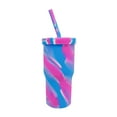 thumbnail image 1 of Pebbuoy 950ML Silicone Tumbler with Straw Lid Large Capacity Food Grade BPA Free Leak-Proof Outdoor Travel Portable Water Bottle Drinking Straw Cup, 1 of 6