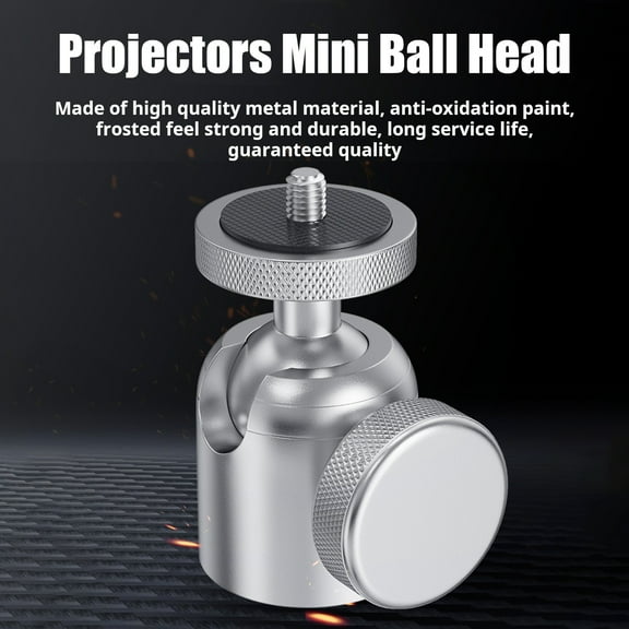 Pebbuoy Aluminum Alloy Mini Ball Head 360 Degree Rotatable 1/4 3/8-inch Screw Metal LED Video Light Cell Phone DSLR Camera Monopod Tripod Head Mount Adapter Camera Accessories