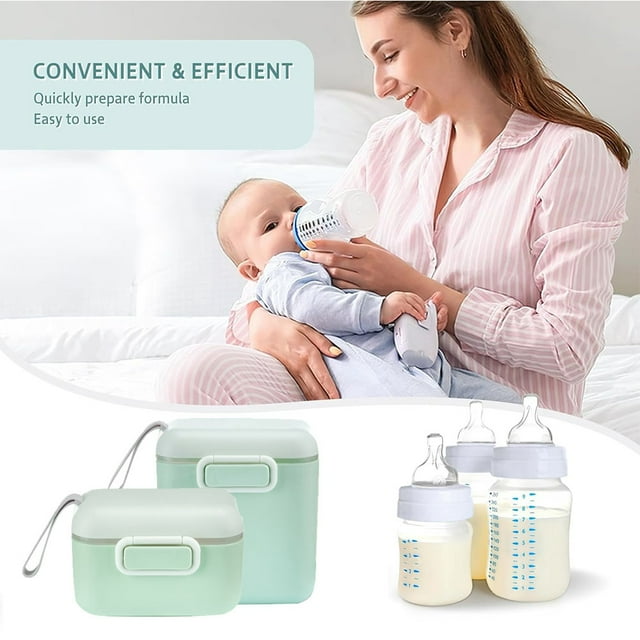 Pebbuoy Baby Formulaa Dispenser,  Portable Milk Powder Dispenser Container with Carry Handle, 400/800ml