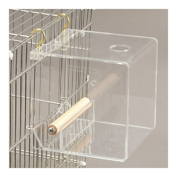 Pebbuoy Bird Feeder Large Capacity Transparent Hanging Bird Food Feeder Box for Parakeets Parrots Cockatiels