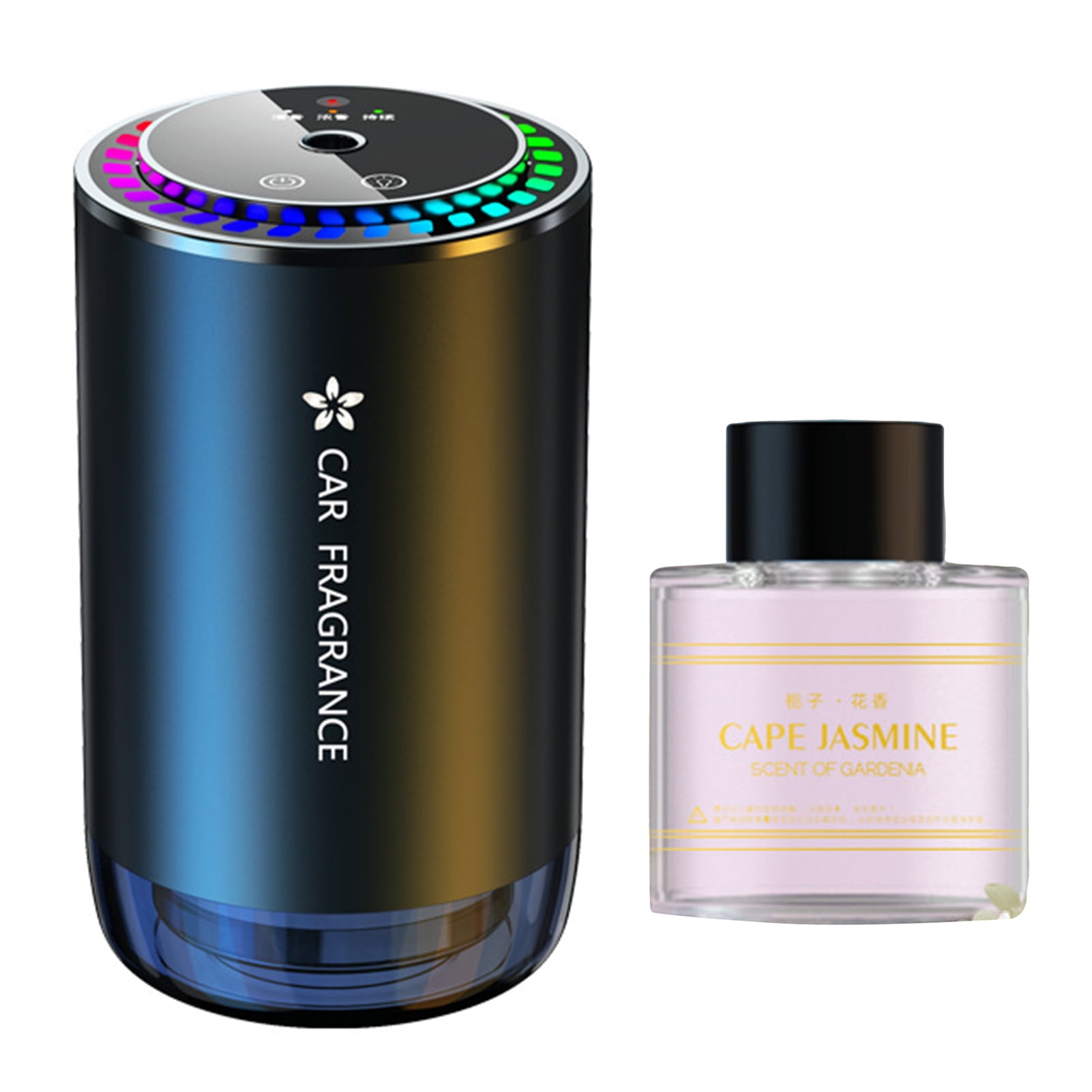 Pebbuoy Car Air Freshener Fragrance Diffuser with Colorful Light Auto On/Off 3 Spray Modes Rechargeable Auto Essential Oil Diffuser Humidifier