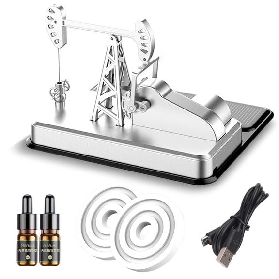 Pebbuoy Car Aromatherapy Solar Charging Pumping Unit Engine Oilfield Working Equipment Figurine Decorative Ornament Car Air Freshener Car Diffuser
