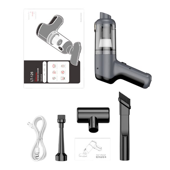 Pebbuoy Car Vacuum Cleaner Cordless Portable Dual Filtration System 5500PA Suction Power Rechargeable Handheld Vacuum Dust Remover