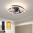 thumbnail image 1 of Pebbuoy Ceiling Fan with Light And Remote Control, Modern Geometric Shape Flush Mount Ceiling Fan Light for Bedroom, Living Room, Small LED Ceiling Light Fixture, 1 of 10