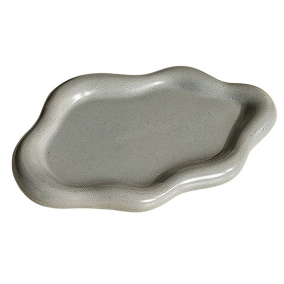 Pebbuoy Ceramic Jewelry Tray Trinket Storage Plate Smooth Surface Necklace Cloud Shape Bracelet Ring Holder Dish Photo Prop Perfume Display Stand