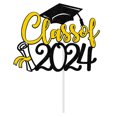 thumbnail image 1 of Pebbuoy Class of 2024 Graduation Cake Topper Set Glitter Congratulations Card Graduation Gift Finish School Graduate Party Decor, 1 of 7