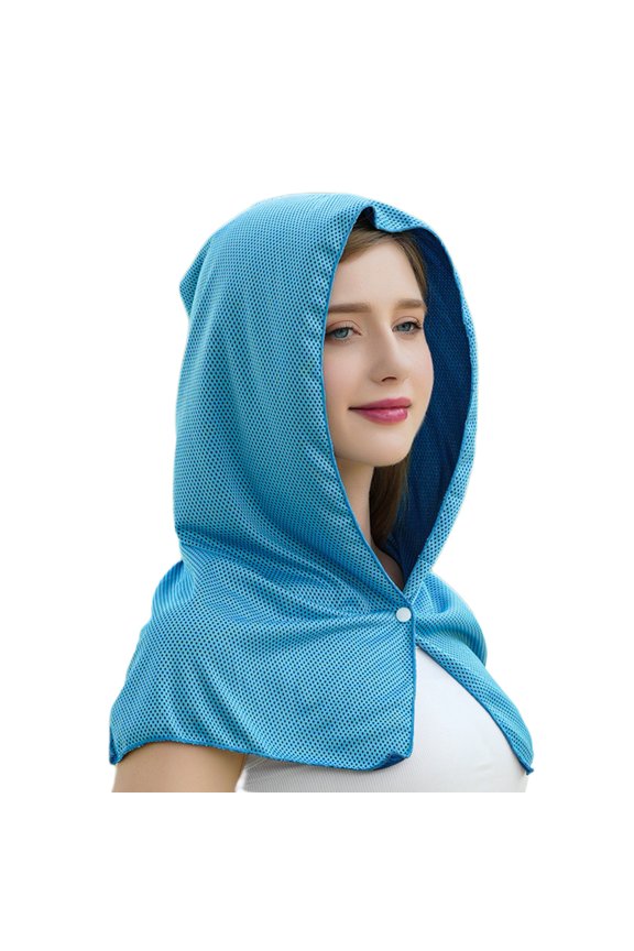 Cooling Hoodie Towel Extra Soft High Elastic Sweat Absorption UV Protection Quick Drying Sweat Towel Neck Wrap Cooling Towel