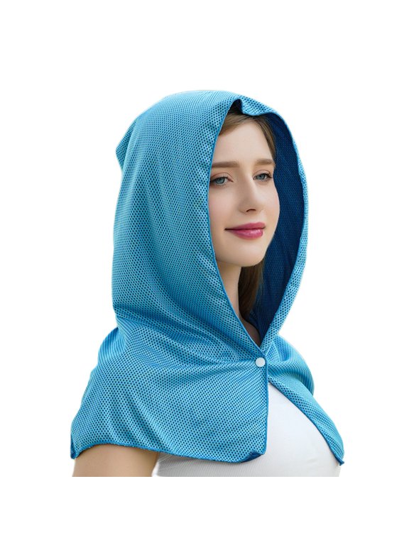 Cooling Hoodie Towel Extra Soft High Elastic Sweat Absorption UV Protection Quick Drying Sweat Towel Neck Wrap Cooling Towel
