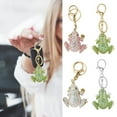 thumbnail image 1 of Pebbuoy Creative Frog Pendant Keychain Sparkling Rhinestones Inlaid Car Keyring Backpack Bag Charm Keychain Accessories, 1 of 1