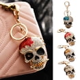 thumbnail image 1 of Pebbuoy Creative Skull Pendant Keychain Sparkling Rhinestones Inlaid Car Keyring Backpack Bag Charm Keychain, 1 of 1