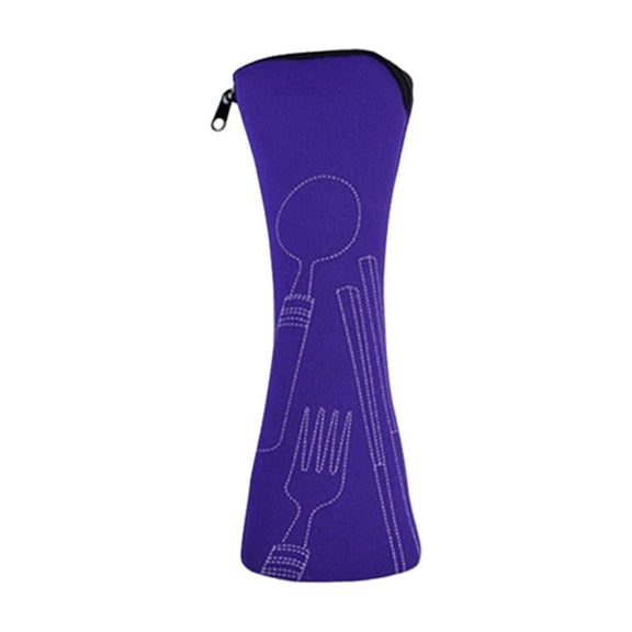 Pebbuoy Cutlery Storage Bag Tableware Cloth Bags Zipper Design Portable Washable Storage Pouch for Fork Spoon Chopsticks Office Car Camping Travel Utensil Carrying Case