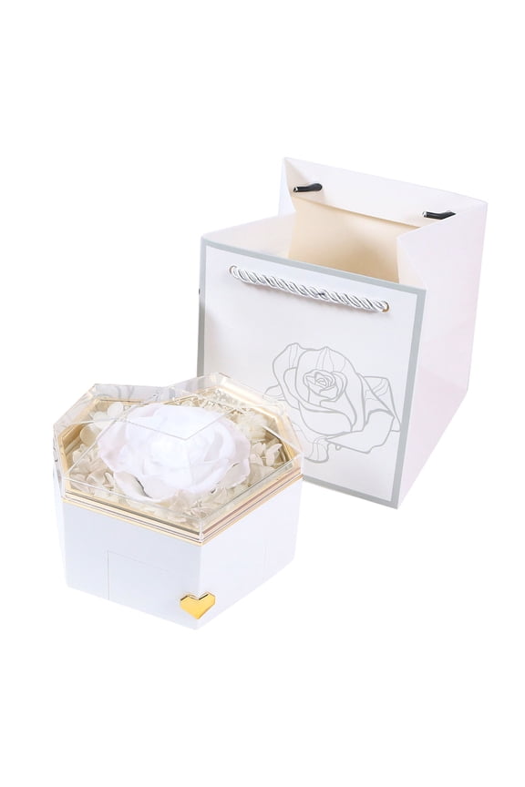 Eternal Rose Necklace Box Gift Acrylic Jewelry Drawer Box Preserved Roses Christmas Jewelry Case Mother Day Jewelry Box