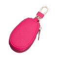thumbnail image 1 of Pebbuoy Faux Leather Car Key Case with Hanging Buckle Keyring Chain Portable Remote Key Fob Holder Zipper Bag Protector Pouch Wallet, 1 of 7