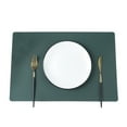 thumbnail image 1 of Pebbuoy Faux Leather Placemats Heat Resistant Anti-Slip Table Mat Stain-Proof Reusable Rectangular Design Placemats for Home Kitchen Decor Dining Table, 1 of 7