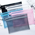 thumbnail image 1 of Pebbuoy File Bag Storage Holder with Lanyard Zipper Closure Large Capacity Portable Transparent Document Storage Bag Office Supplies, 1 of 7