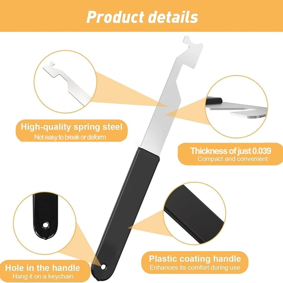 Pebbuoy Firefighter Tool Multipurpose Stainless-Steel Pry Bar Tool with Long Handle High Strength Rustproof Lightweight Portable Leverage Tool