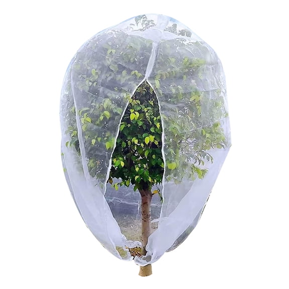 Pebbuoy Garden Plant Mesh Cover Insect-proof Full Protection Drawstring And Zipper Closure Anti Birds Cicadas Fruit Tree Blueberry Bushes Tomatoes Pest Barrier Bag