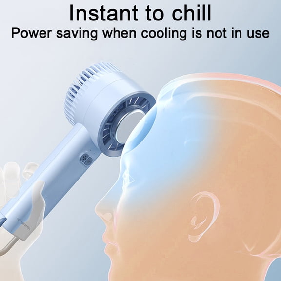 Pebbuoy Handheld Cooling Fan Mini Air Conditioner Low Noise Rechargeable Speed Adjustable Powerful Small Portable Fan