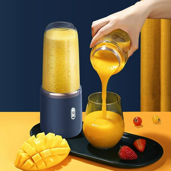 Pebbuoy Handheld Juicer with 6 Stainless-Steel Blades 21000Rpm High Speed Low Noise Rechargeable Wireless Fruit Mixer Juice Extractor