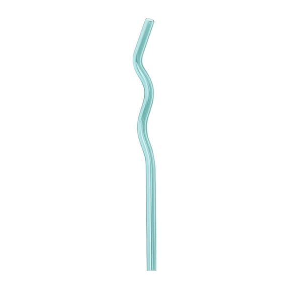 Pebbuoy High Glass Wavy Straws Reusable Colorful Straws for Juice Tea Coffee Eco-Friendly High Temp Resistant BPA-free Glass Twist Transparent Straw