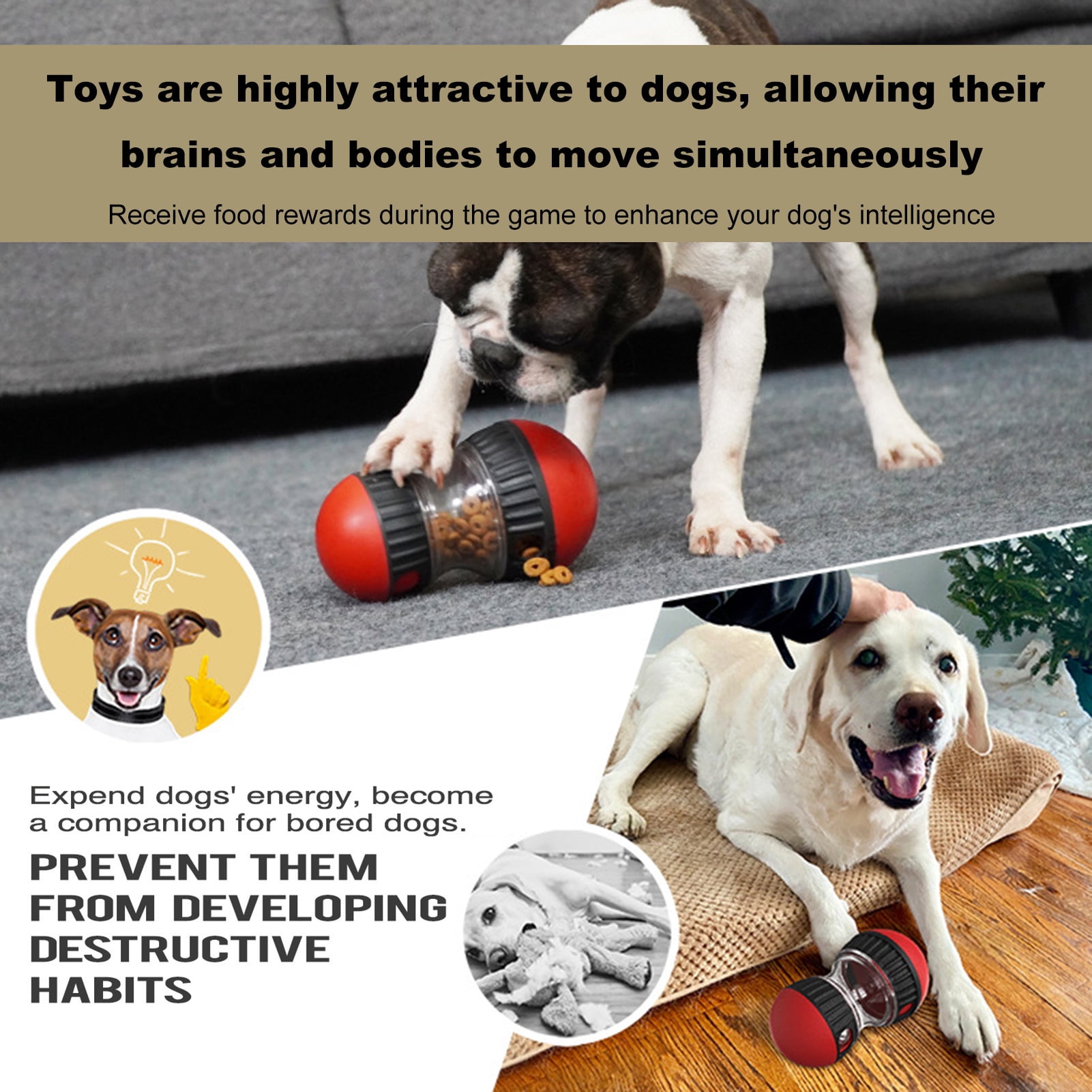 FRUITS　No.12 Green Interactive Dog Puzzle Toy - IQ Training Mental Stimulation