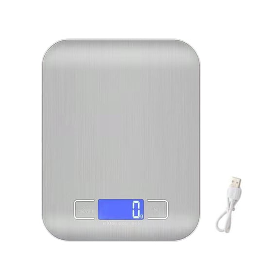 Pebbuoy Kitchen Electronic Scale USB Charging LCD Display Digital Food Scale with Tare Function for Baking Cooking Dieting Meal Prep Home Kitchen Restaurant Baking