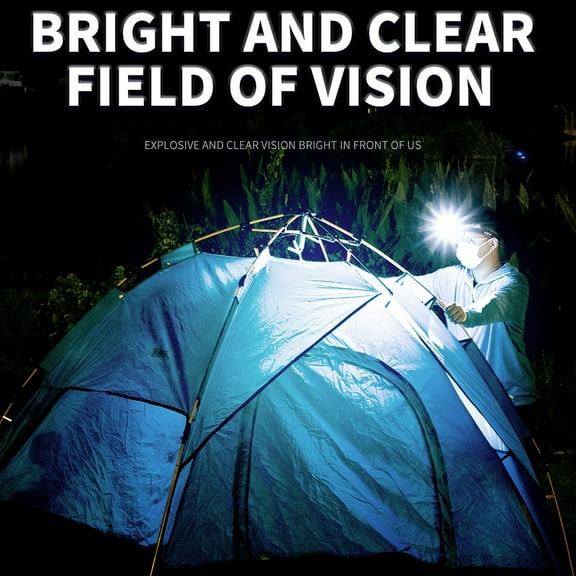 Pebbuoy LED Headlamp Rechargeable Cap Light with Motion Sensor IPX4 Waterproof 180-Degree Rotatable Clip-on Flashlight Outdoor Hat Light