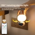 thumbnail image 1 of Pebbuoy LED Night Light Plug-in with Clock Remote Control Flicker Free Eye Protection 3 Light Colors Dimmable Night Lamp, 1 of 6