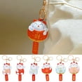 thumbnail image 1 of Pebbuoy Lucky Cat Keychain Pendant Chinese Style Faux Leather Key Ring Doll Bag Keychain Pendant Car Accessories, 1 of 1
