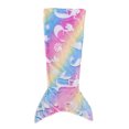 thumbnail image 1 of Pebbuoy Mermaid Tail Blanket Wear Resistant Friendly to Skin Breathable Luminous Design Plush Flannel Fleece Blanket Toddler Mermaid Toy, 1 of 7