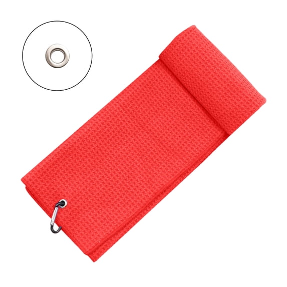 Pebbuoy Microfiber Golf Towel with Carabiner Clip Waffle Pattern Super Soft Absorbent Golf Club Ball Cleaning Wipe Cloth Golf Accessories