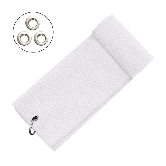 Pebbuoy Microfiber Golf Towel with Carabiner Clip Waffle Pattern Super Soft Absorbent Golf Club Ball Cleaning Wipe Cloth Golf Accessories
