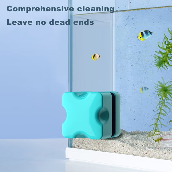 Pebbuoy Mini Magnetic Fish Tank Brush Algae Scraper Cleaner Easy Grip Double-Sided Floating Glass Window Cleaning Brush Aquarium Accessories