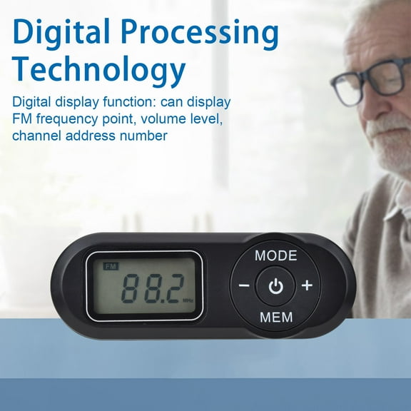 Pebbuoy Mini Radio LCD Digital Display Retro Portable Pocket FM Receiver Outdoor Travel Rechargeable Small Radio