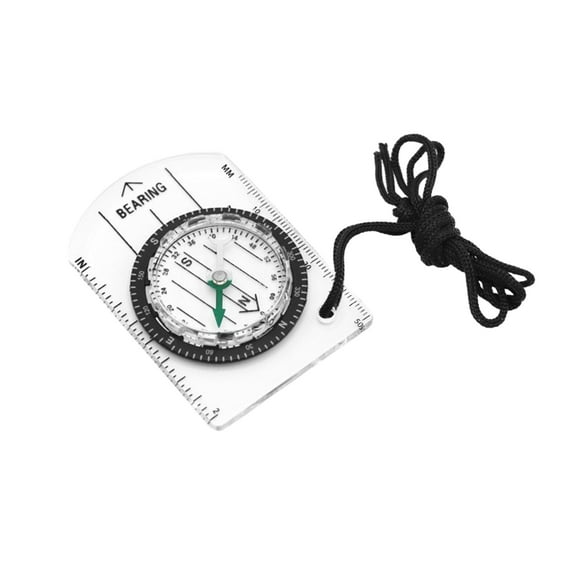 Pebbuoy Multifunctional Outdoor Compass Precise Measuring Scale High Transparent Portable Hiking Backpacking Survival Map Reading Accurate Pointing Compass