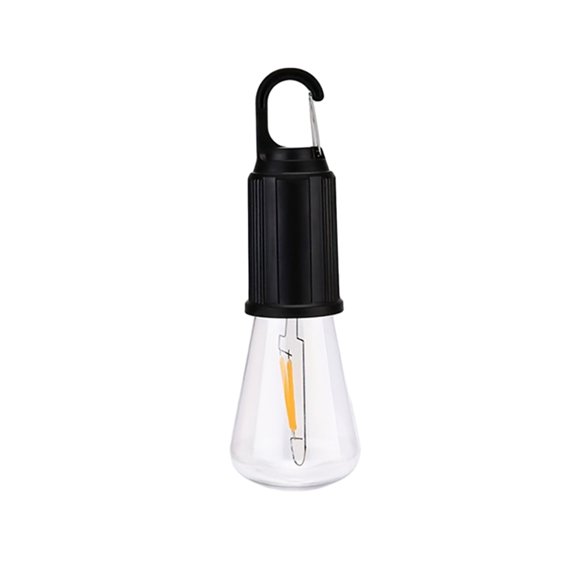 Pebbuoy Outdoor Camping Lamp with Clip Hook 3 Lighting Modes Multifunctional Lighting Device Plastic Portable LED Lantern Hanging Tent Light Tungsten Bulbs for Camping Hiking Fishing