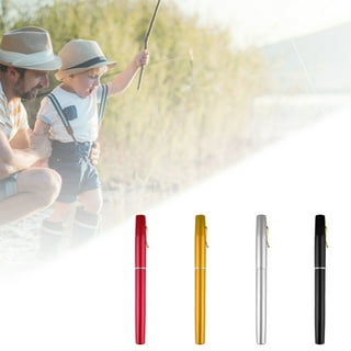 Yirtree Portable Pen Reel Combo for Kids,Mini Outdoor Pocket Fish Pen Shape  Fishing Rod Aluminum Alloy Fishing Pole ,Telescopic Aluminum Alloy Fishing