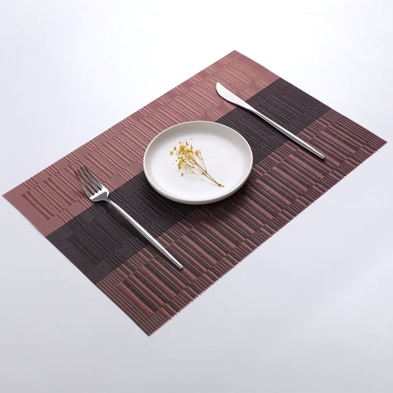 Pebbuoy PVC Woven Placemats Waterproof Heat Resistant Dining Tableware Bowl Pads Coasters for Home Bar Kitchen Decor