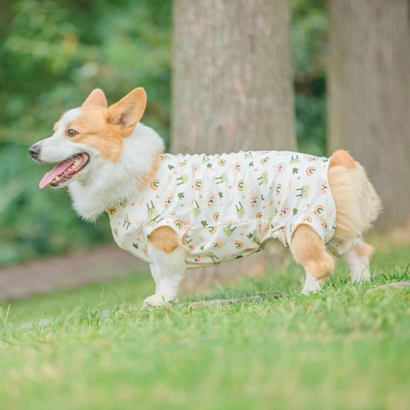 Pebbuoy Pet Clothes Cartoon Pattern Pet Jumpsuit Breathable Comfortable Soft Cotton Dog Pullover Pet Supplies