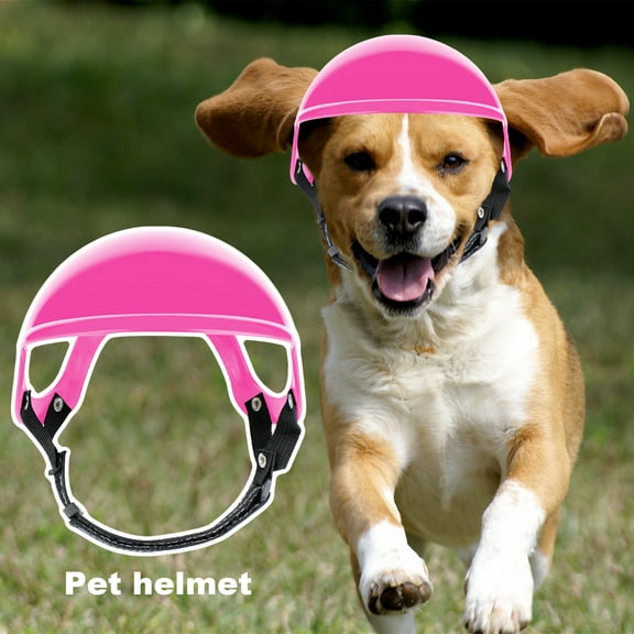Pebbuoy Pet Helmet with Ear Hole Adjustable Dogs Motorcycle Hat Sun And Wind Protection Cats Helmet for Pet Supplies