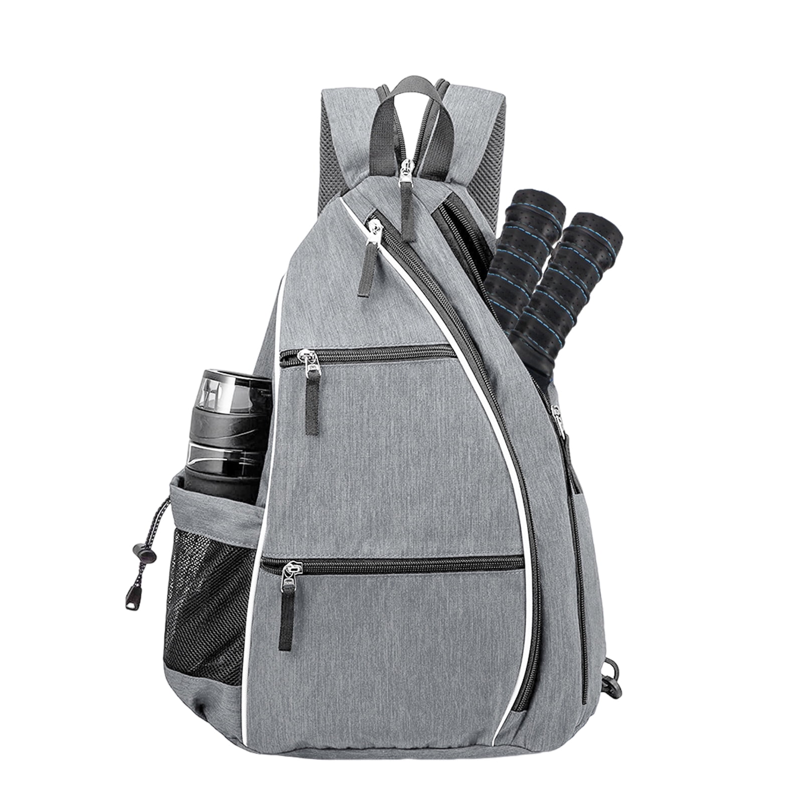 Pebbuoy Pickleball Paddle Backpack Mesh Pocket Adjustable Strap Waterproof Oxford Cloth Outdoor Sports Badminton Table Tennis Racket Storage Bag