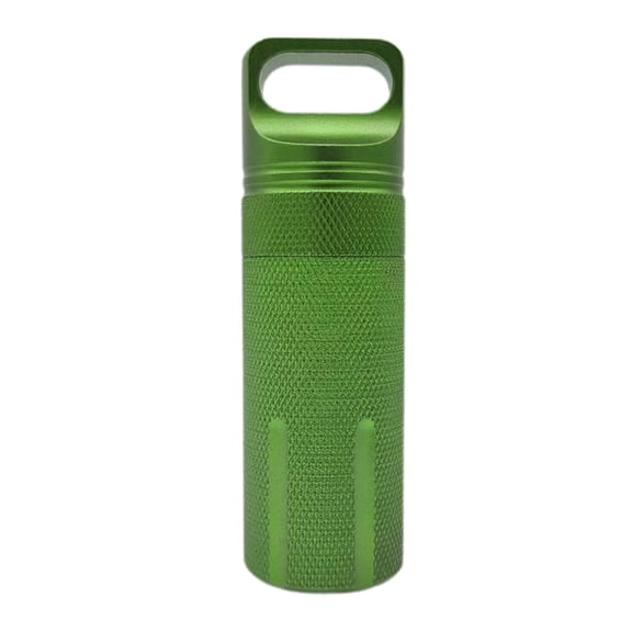 Pebbuoy Pill Bottle Aluminum Alloy Storage Jar Waterproof Compact Size Portable Storage Container Pill Holder Case