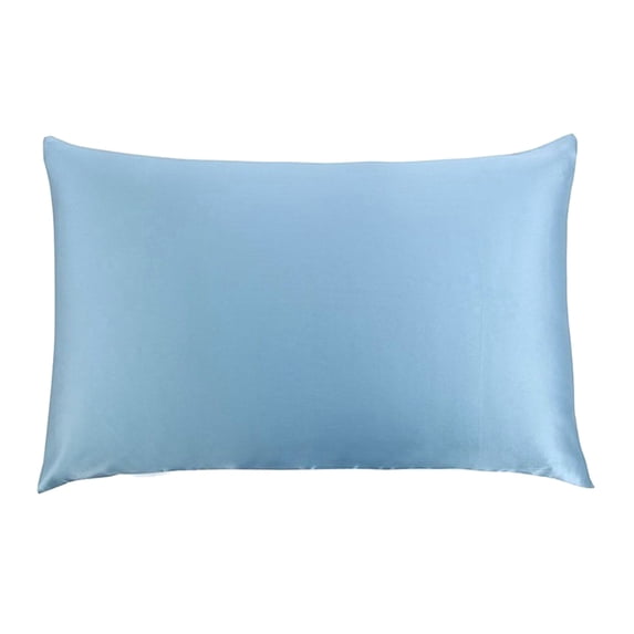 Pebbuoy Pillowcase Pillow Cushion Cover with Zipper Solid Color Friendly to Skin Wear Resistant Washable Easy-care Faux Silk Cushion Case Pillowslip