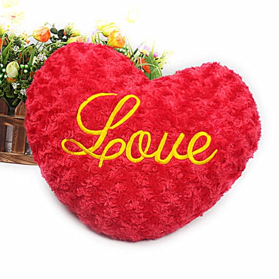 Pebbuoy Plush Love Heart Pillow,Heart Shaped Throw Sleeping Cushion for Sofa Couch Bed Decoration Valentine's Day Gift